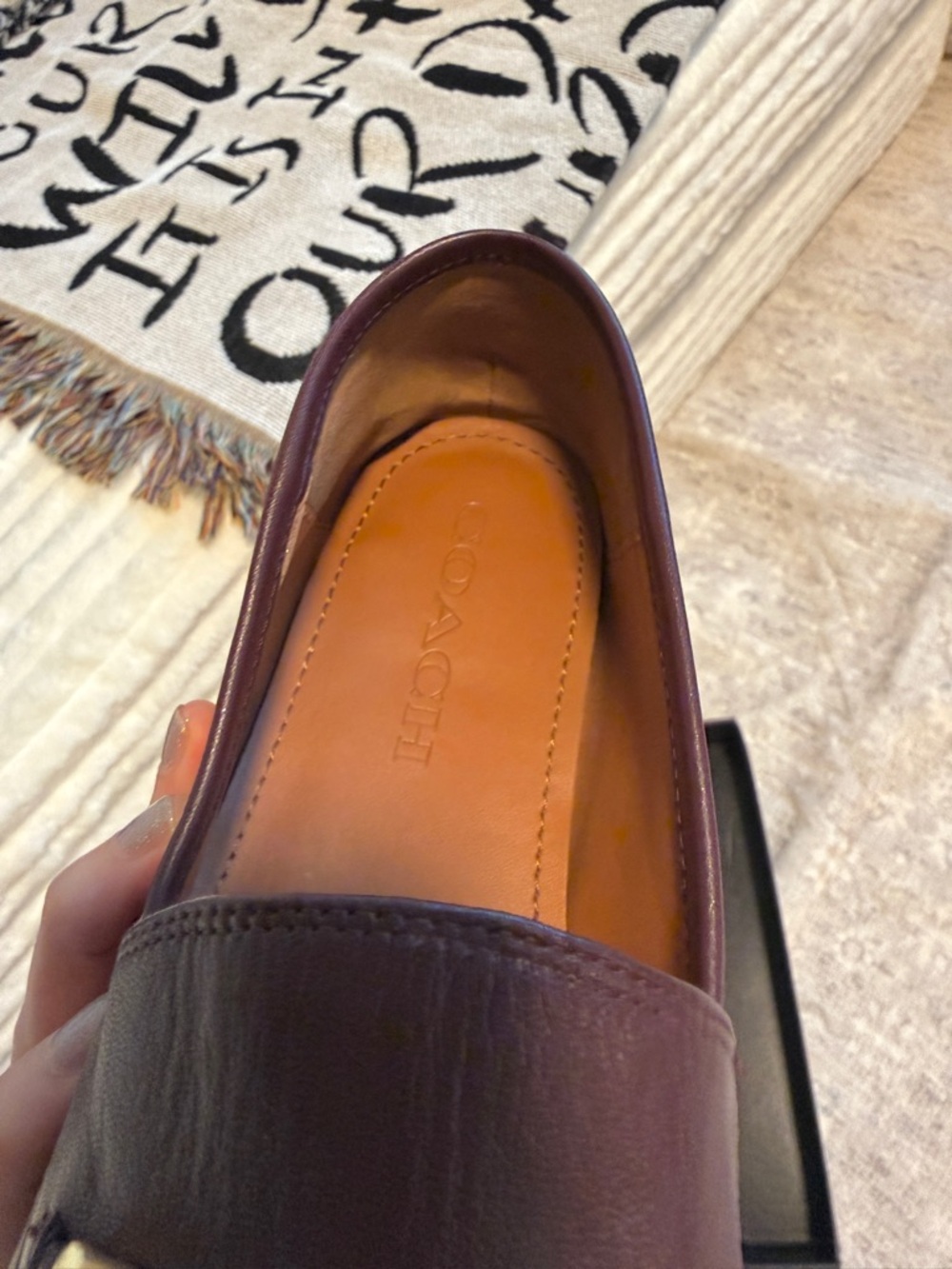 COACH Haley leather loafers | Wine burgundy | Size 7 - Picture 10 of 14